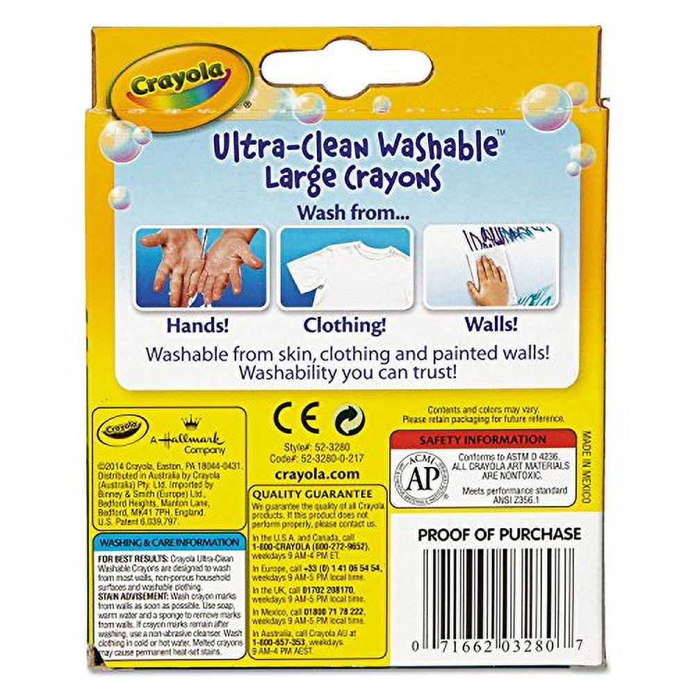 Crayola 523280 Ultra Clean Washable Crayons Large 8 Colors Box