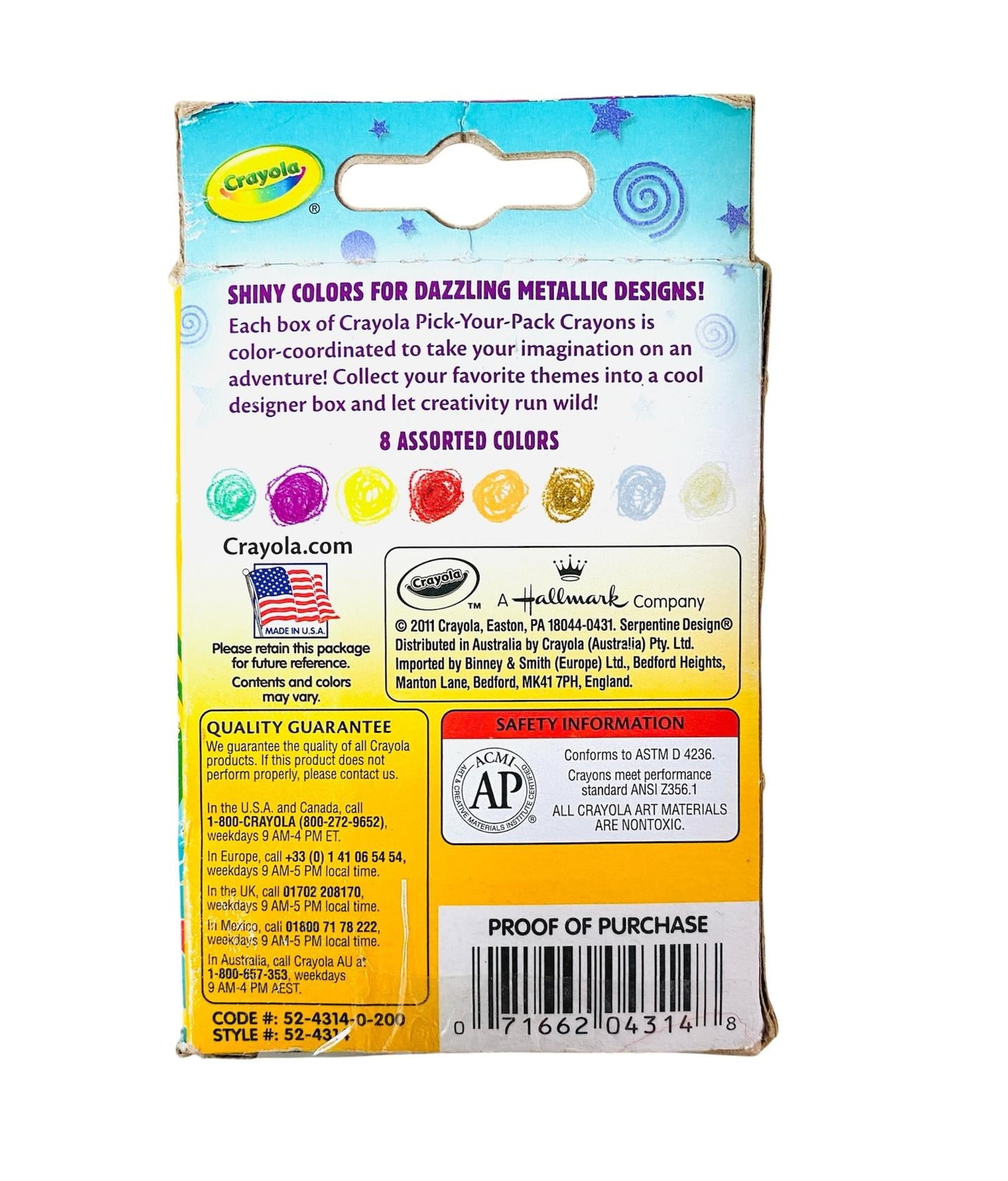 Crayola 8 Count Crayons- Metallic Magic
