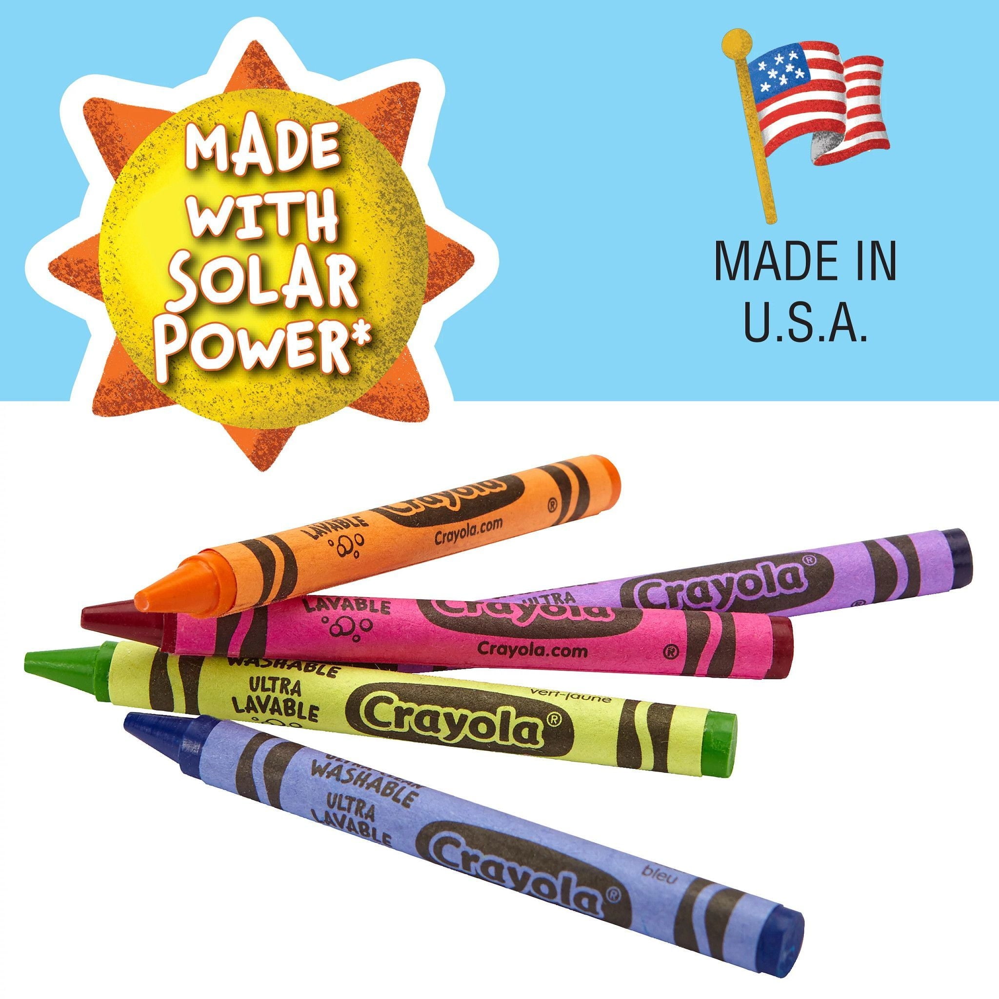 Crayola Ultra-Clean Washable Crayons, 24 Ct, Back to School Supplies for Kids, Art Supplies