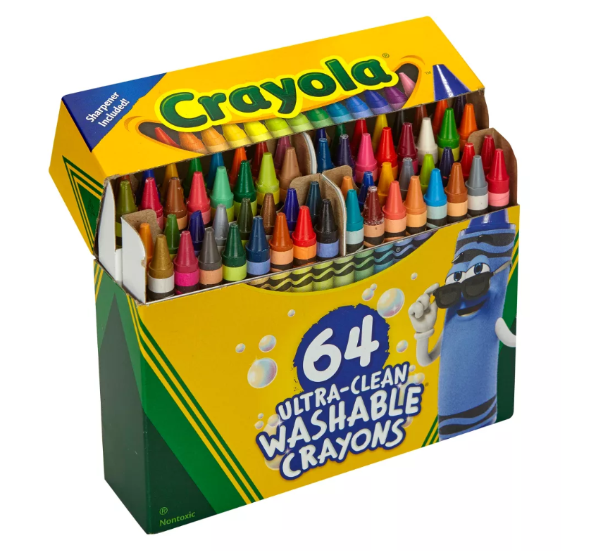 Crayola 64ct Ultra Clean Washable Crayons: Non-Toxic, Multicolor, Ages 3+