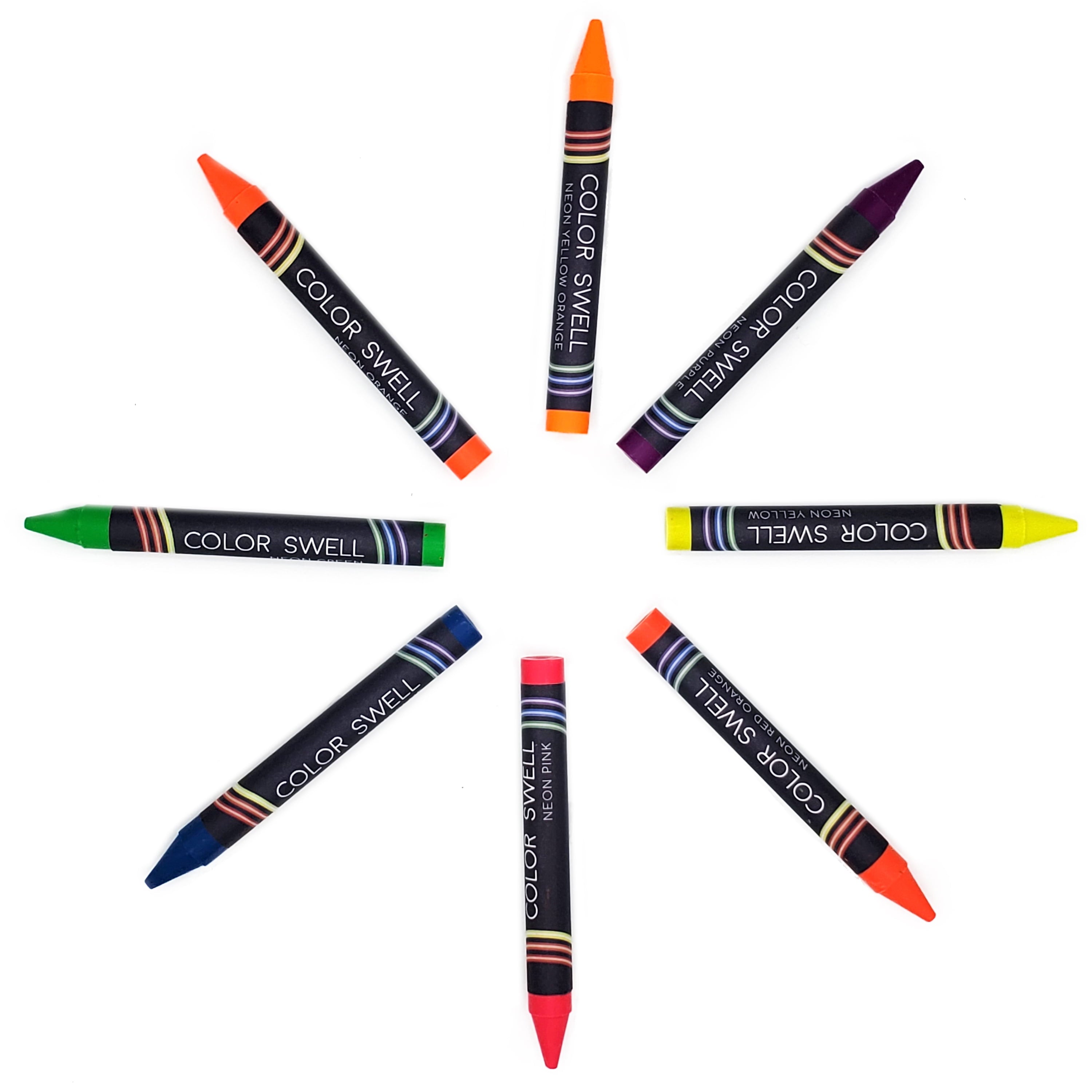 Color Swell Neon Crayon Bulk Packs - 4 Boxes of 8 Large Neon Crayons (32 Total)