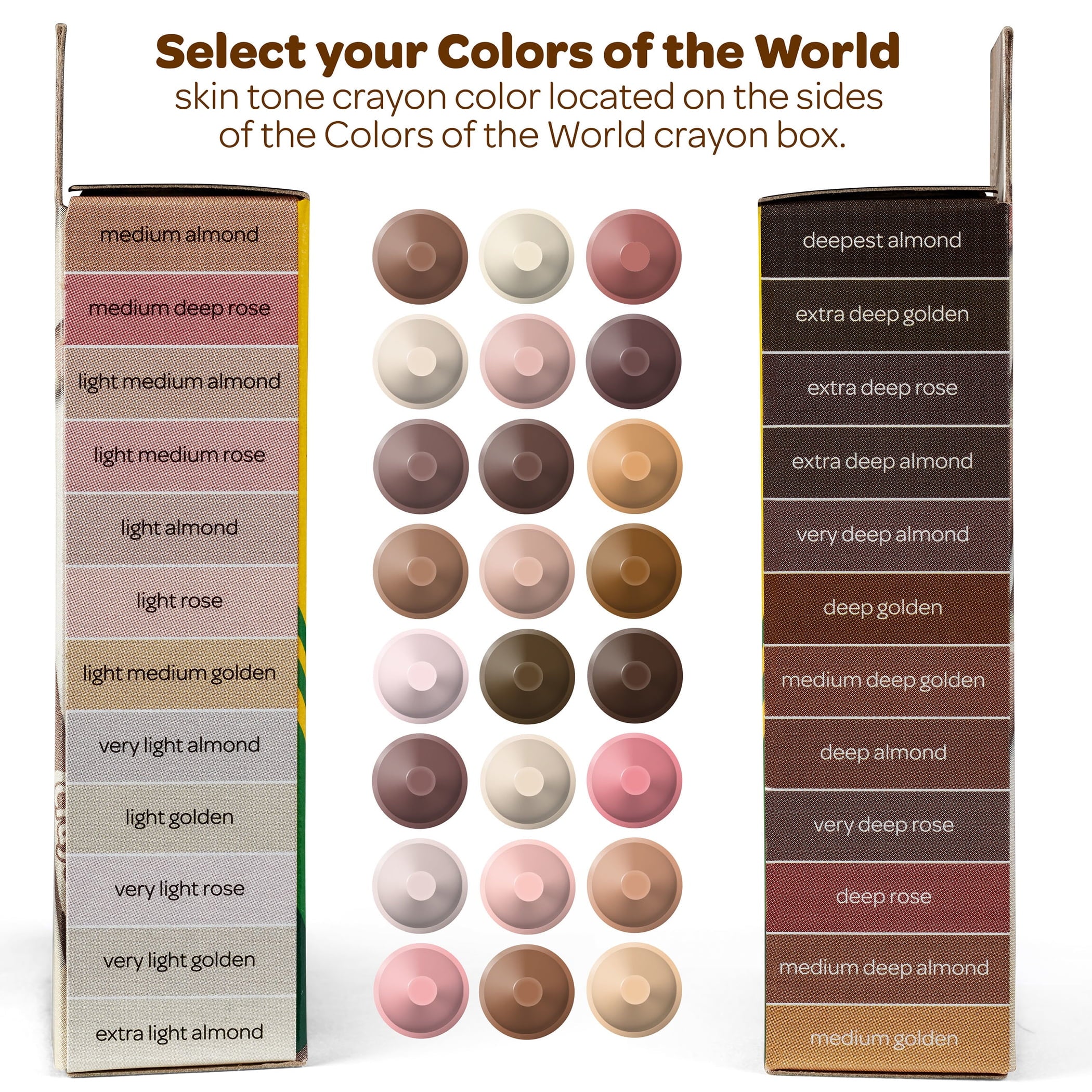 Colors of the World Crayons, 24 Colors | Bundle of 5 Packs