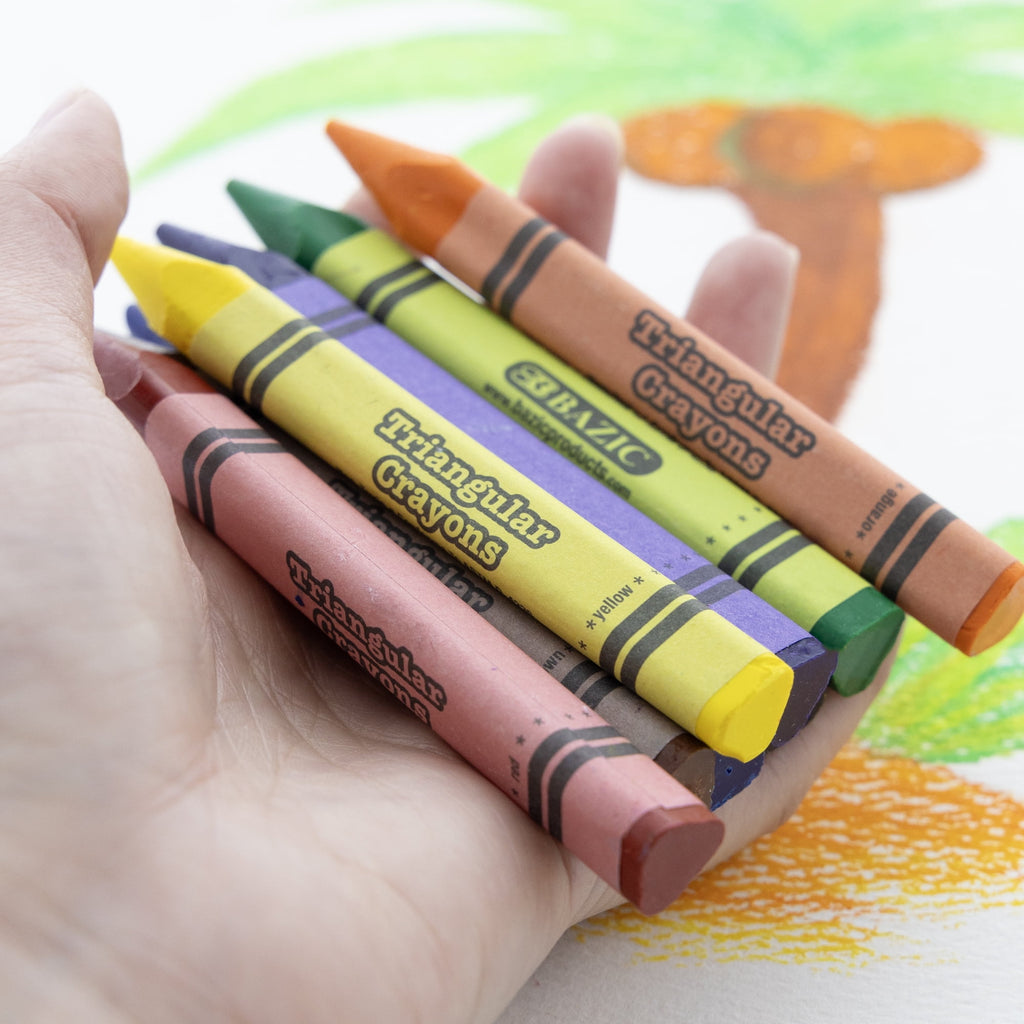 BAZIC 8 Color Premium Jumbo Triangle Crayons [2501]