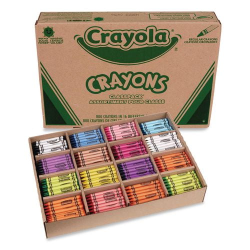 Classpack Regular Crayons, 16 Colors, 800/box | Bundle of 2