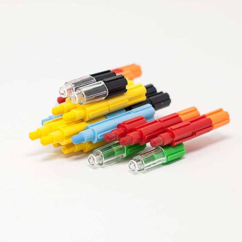 12 Pcs Colorful Stacking Crayons Stackable Buildable Silky Crayons, 8 Colors
