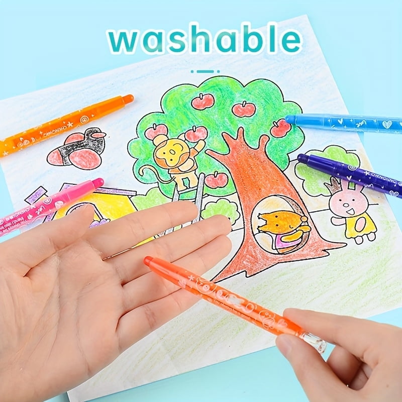CNKOO Rotating Crayons Set  18 Colors  Non-Toxic  Twistable  No Sharpening  Washable  Suitable for Christmas Gifts ZZZ