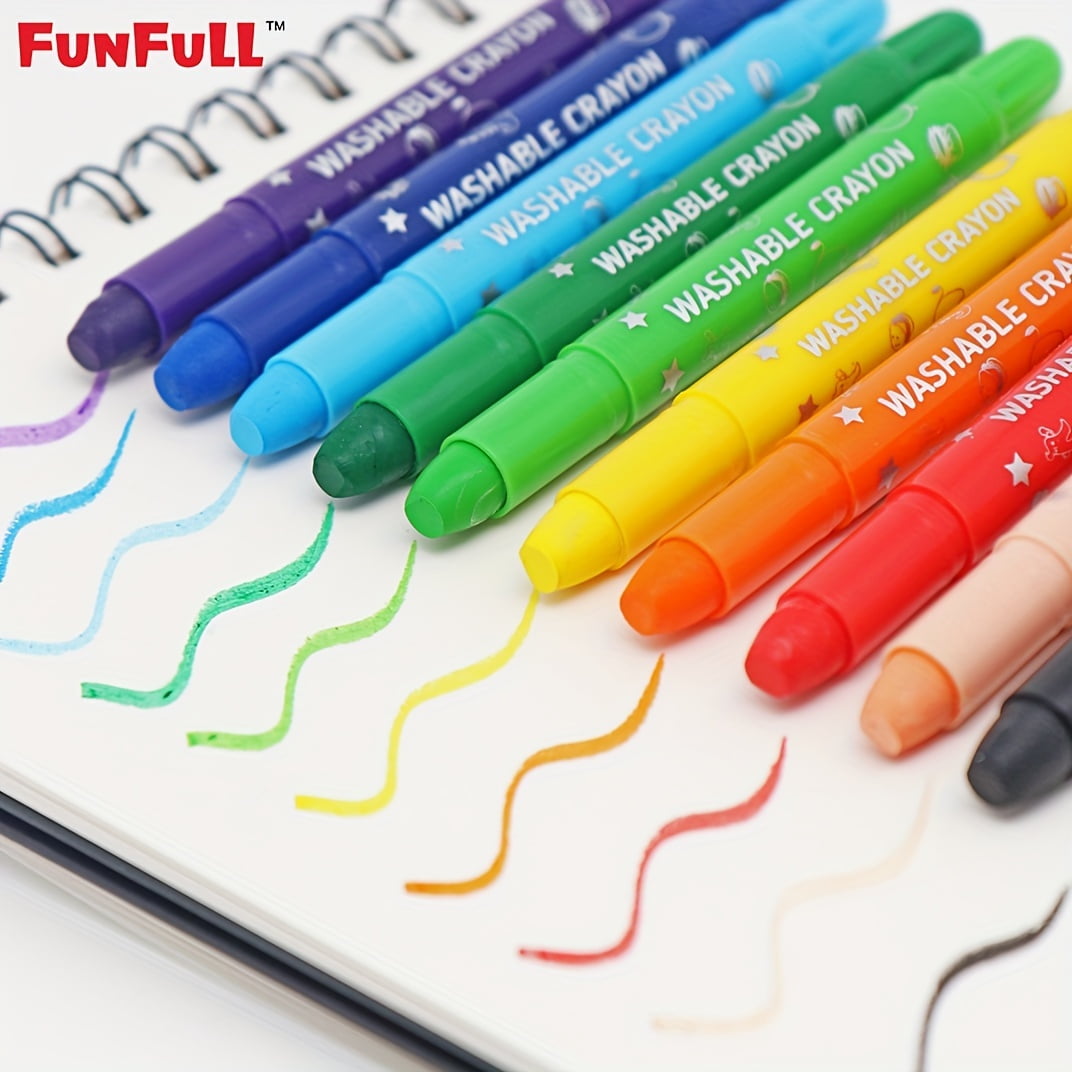 10pcs Colored Gel Crayons Non-Toxic Twistable Crayons Set for Coloring, Washable & Silky Crayons, Ideal for Paper Halloween, Christmas Gift