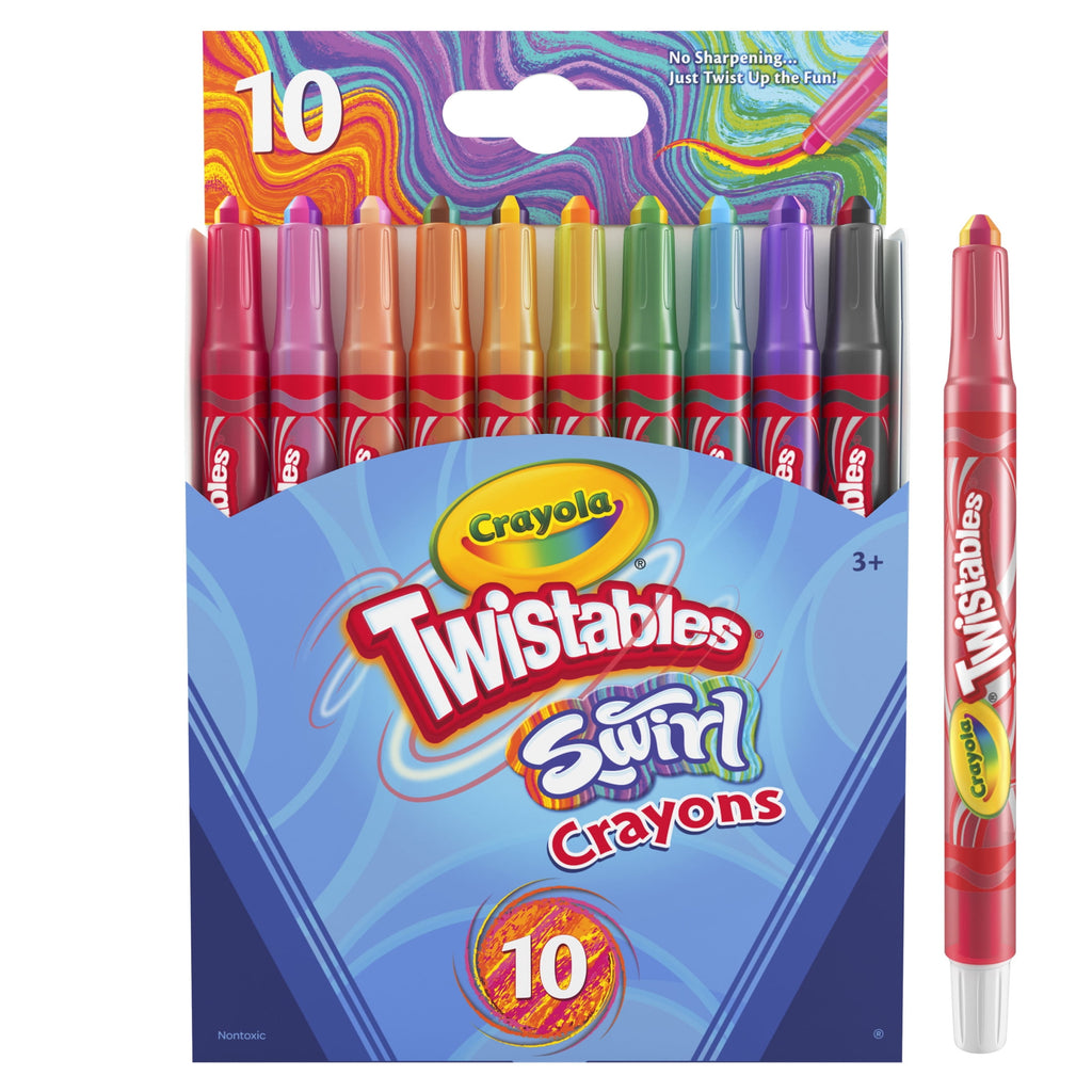 Crayola Swirl Mini Twistables Crayons, 10 Ct, Multicolor Crayons, Back to School Supplies, Classroom Supplies