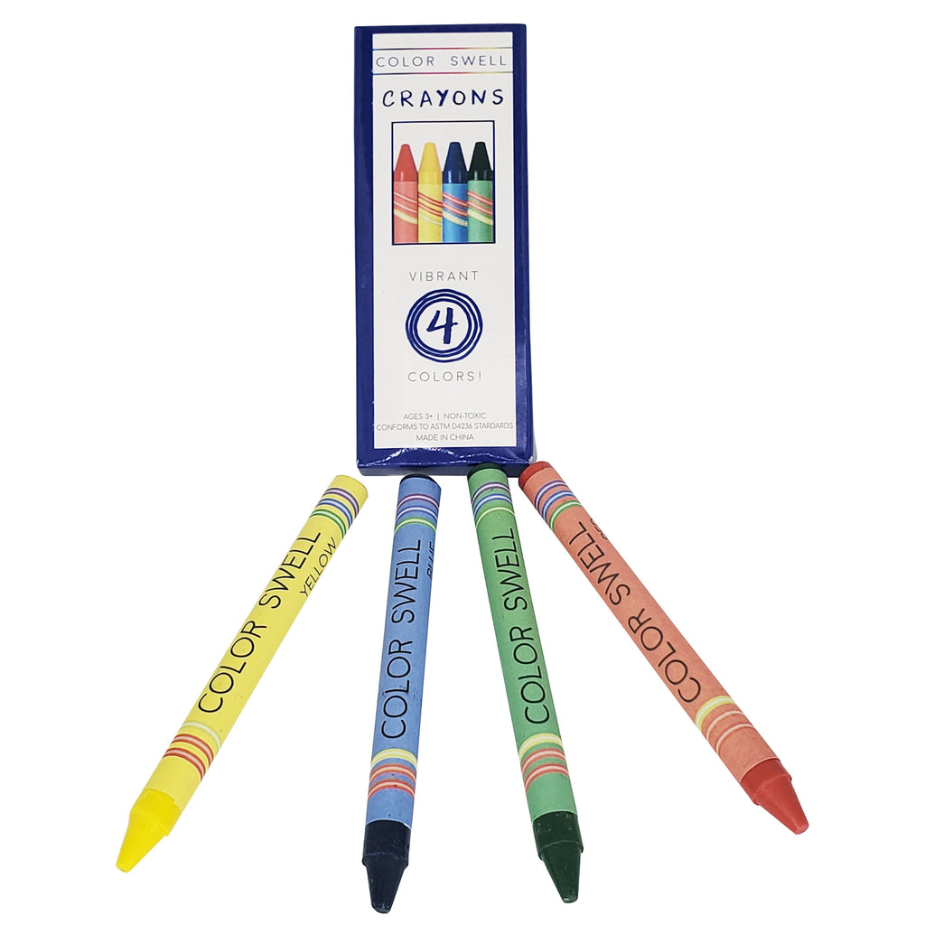 Color Swell Bulk Crayons 4 Packs - Restaurant Crayon Packs - 300 Packs 4 Crayons per Pack 1200 crayons total