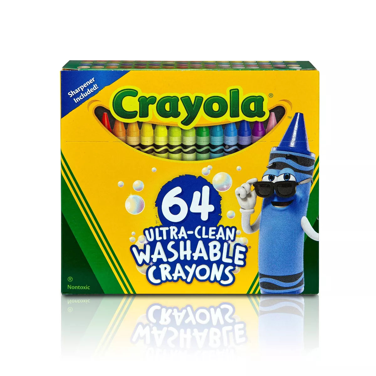 64ct Ultra Clean Washable Crayons: Non-Toxic, Multicolor, Ages 3+