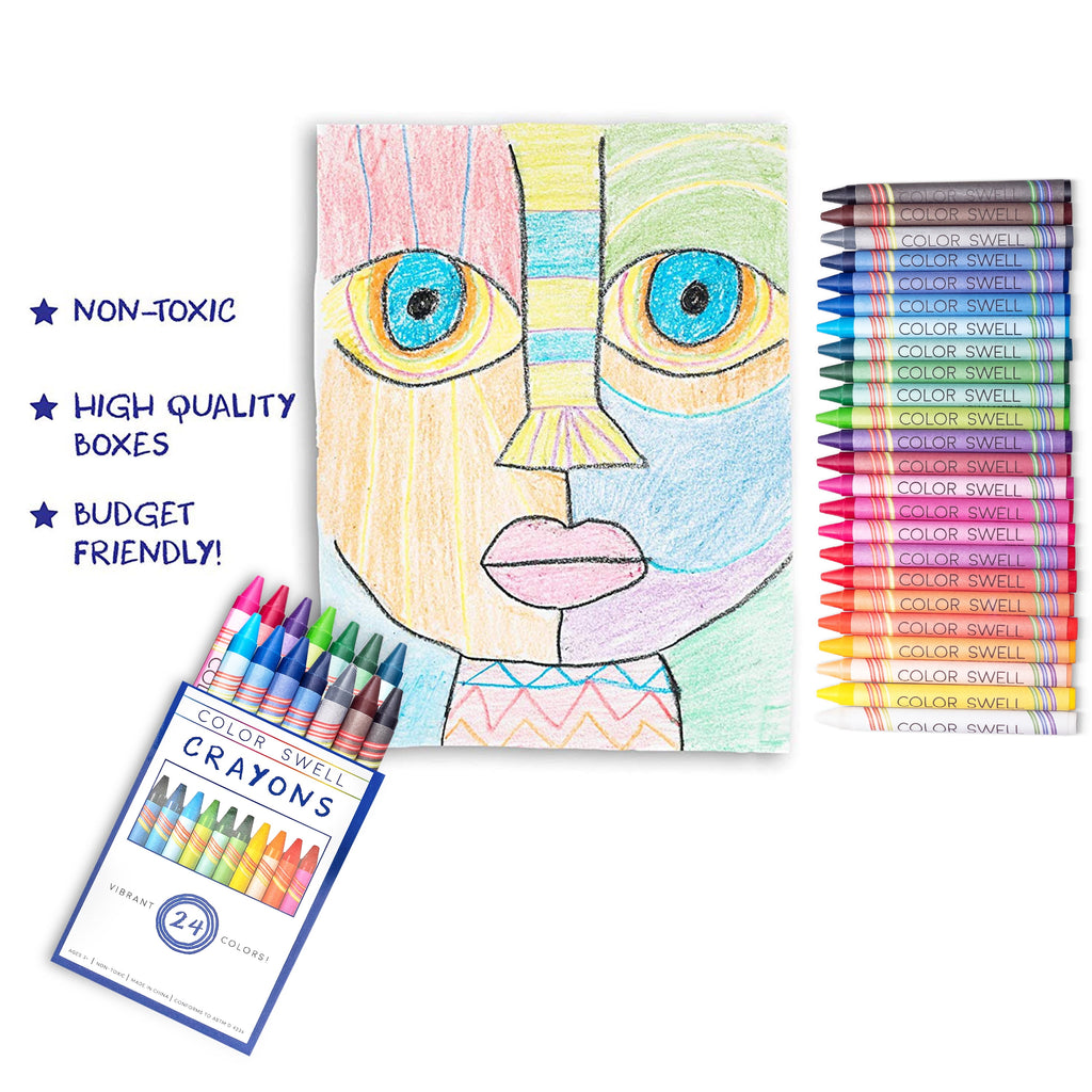 Color Swell Bulk Crayons 20 Packs of 24 Crayons per Pack