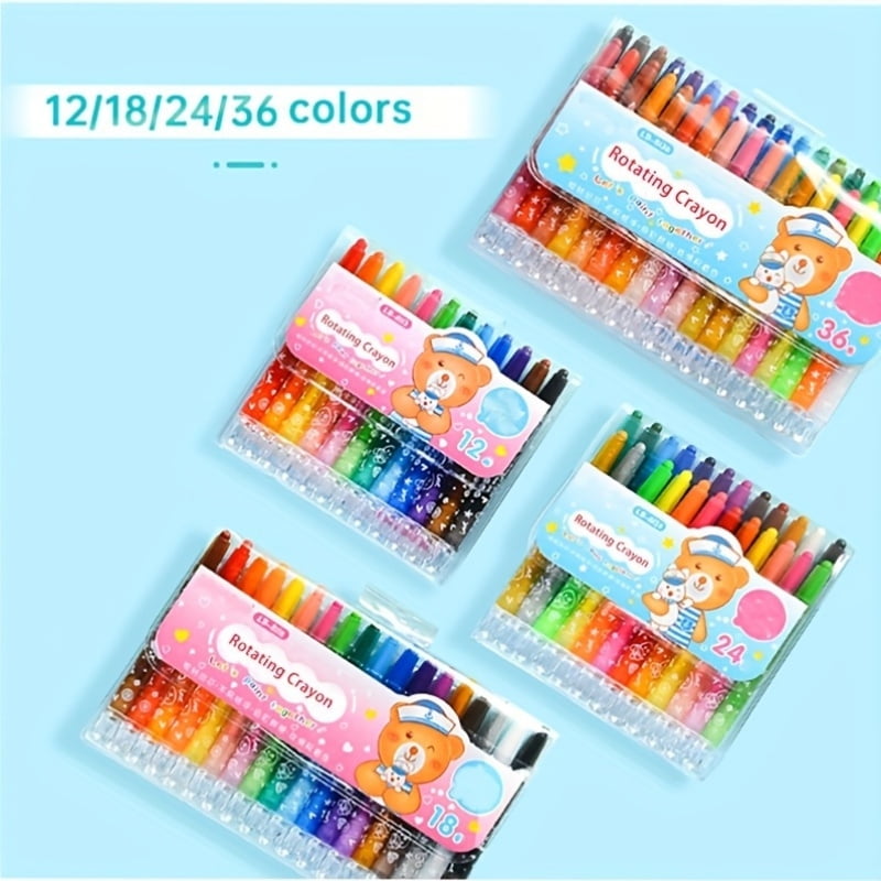 CNKOO Rotating Crayons Set  18 Colors  Non-Toxic  Twistable  No Sharpening  Washable  Suitable for Christmas Gifts ZZZ