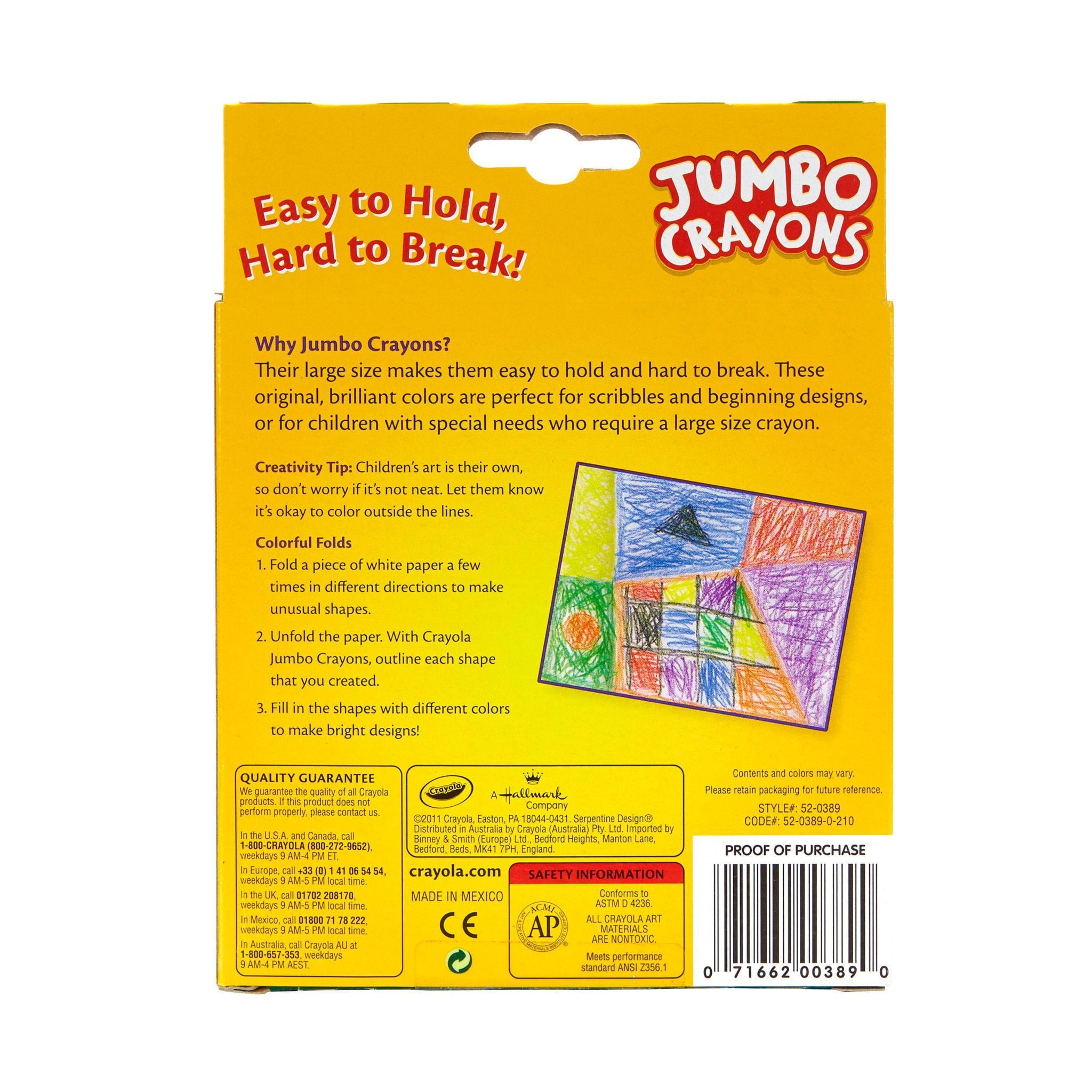 (2 pack) Crayola Jumbo Crayon Set, 8 Ct, Kindergarten and Preschool Supplies, Classroom Essentials, Coloring Gift for Toddlers, Ages 3+