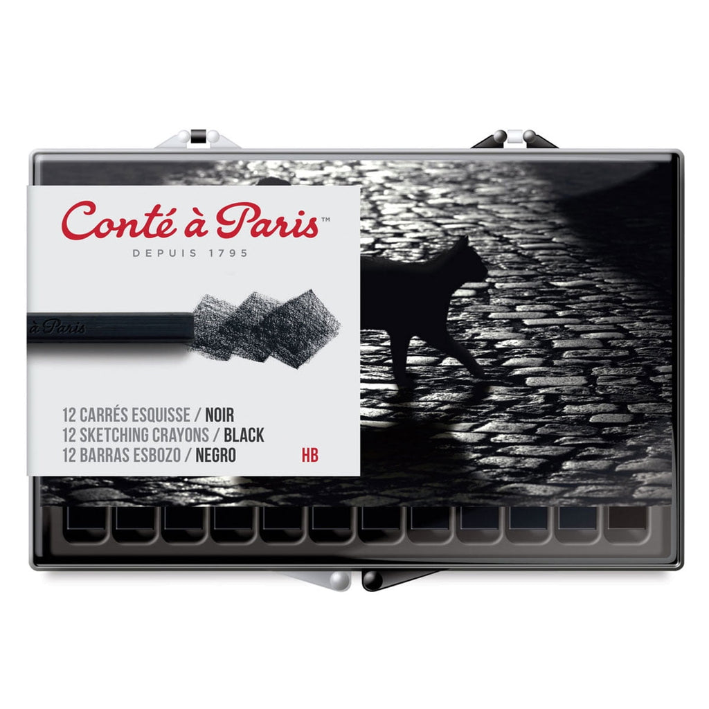 Conté à Paris Crayons - Black, HB, Pkg of 12