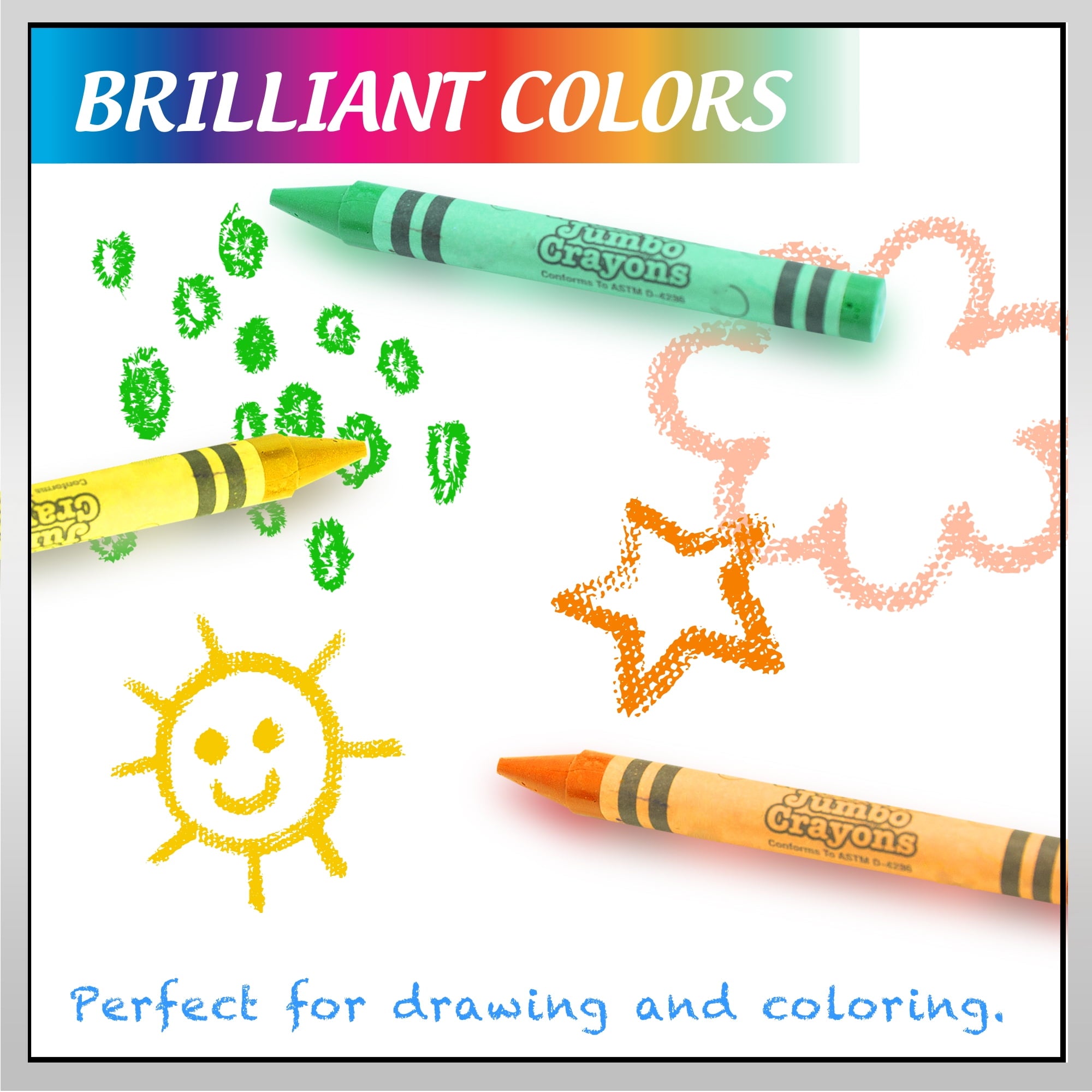 BAZIC 8 Color Premium Jumbo Crayons [2518]