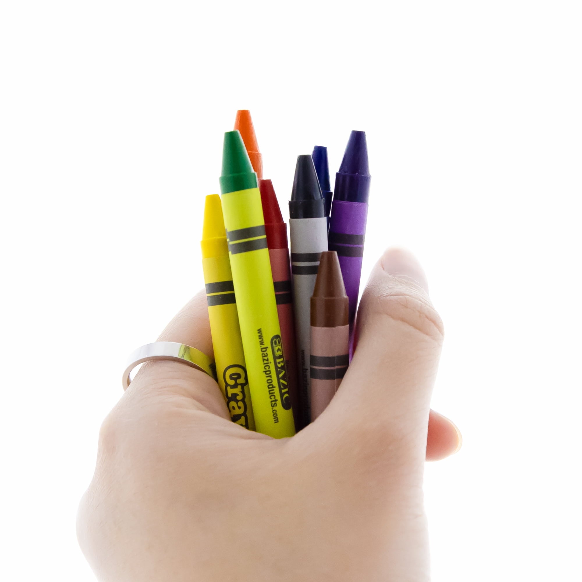 BAZIC 64 Ct. Premium Color Crayons w/ Sharpener [2515]