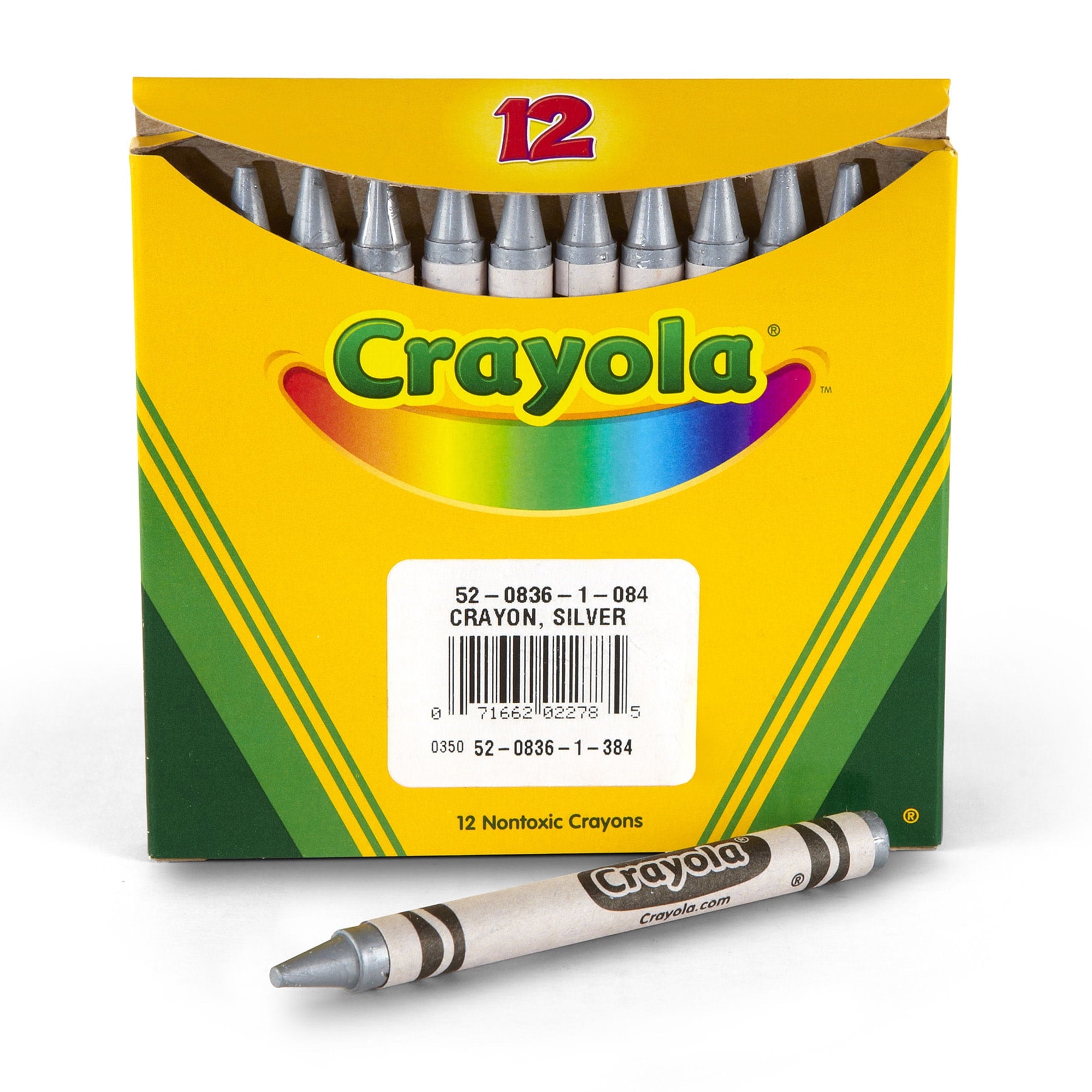 Crayola Bulk Crayons, Regular Size, Silver, 12 Per Pack, 6 Packs