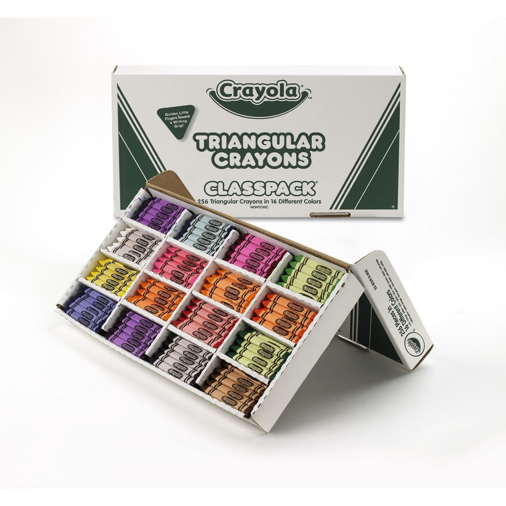 Crayola Bulk Pack Triangular Shaped Crayons, 16 Colors, 256-Count