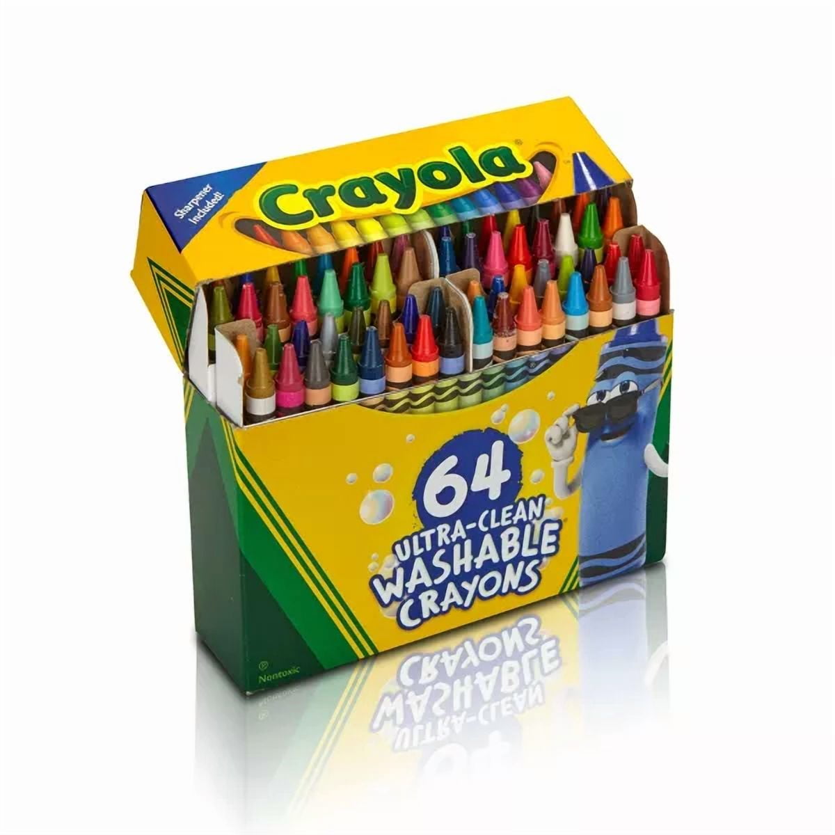 64ct Ultra Clean Washable Crayons: Non-Toxic, Multicolor, Ages 3+