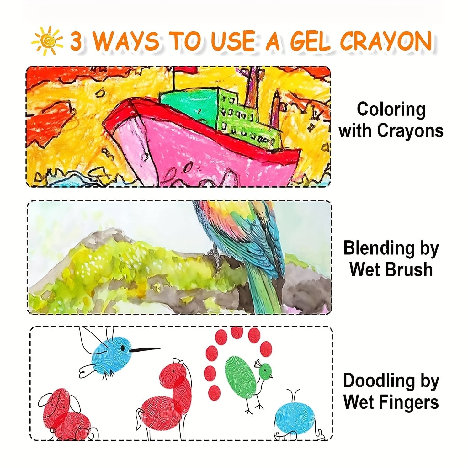 10pcs Colored Gel Crayons Non-Toxic Twistable Crayons Set for Coloring, Washable & Silky Crayons, Ideal for Paper Halloween, Christmas Gift