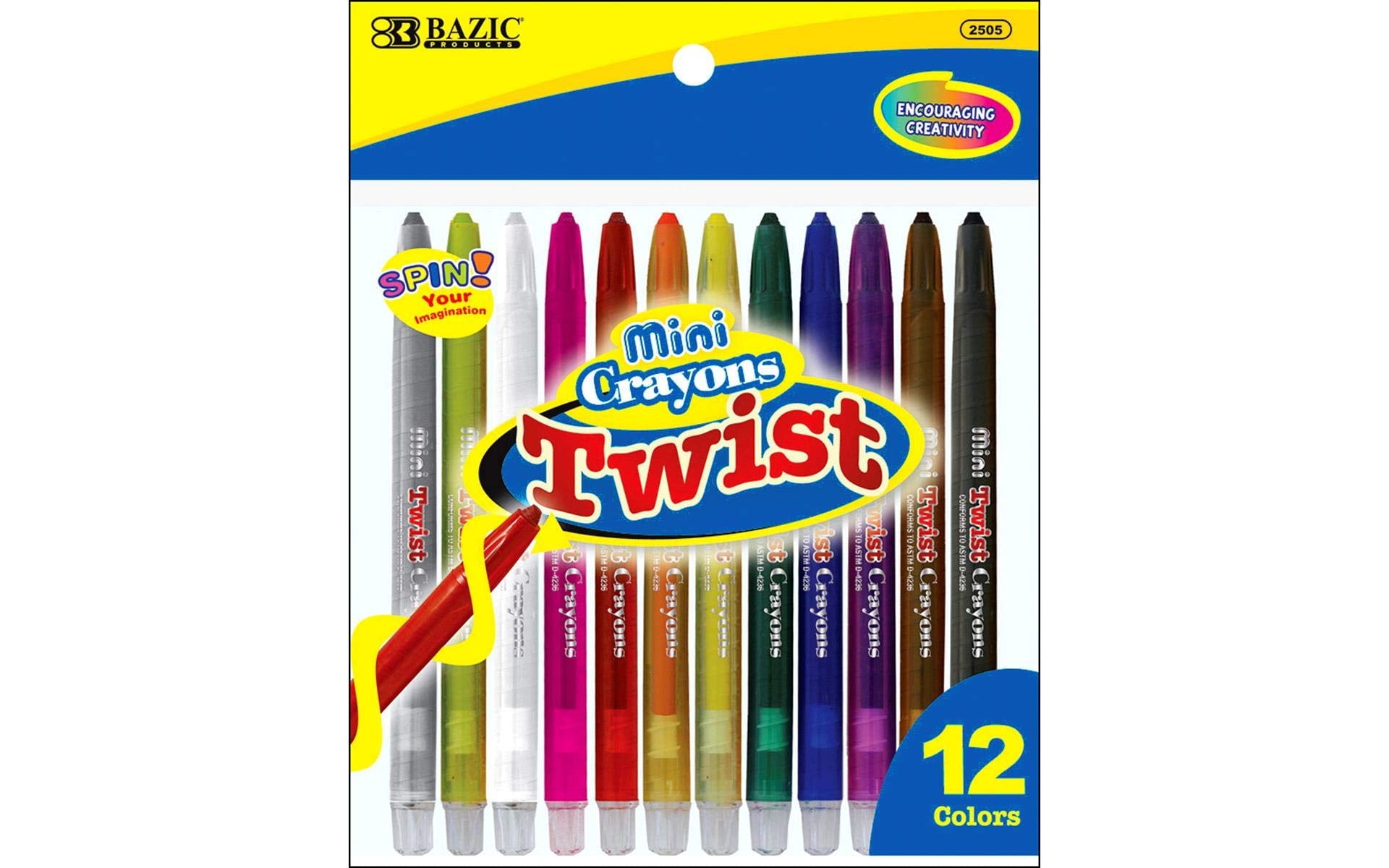 BAZIC 10 Color Mini Propelling Crayons [2505] [2505]
