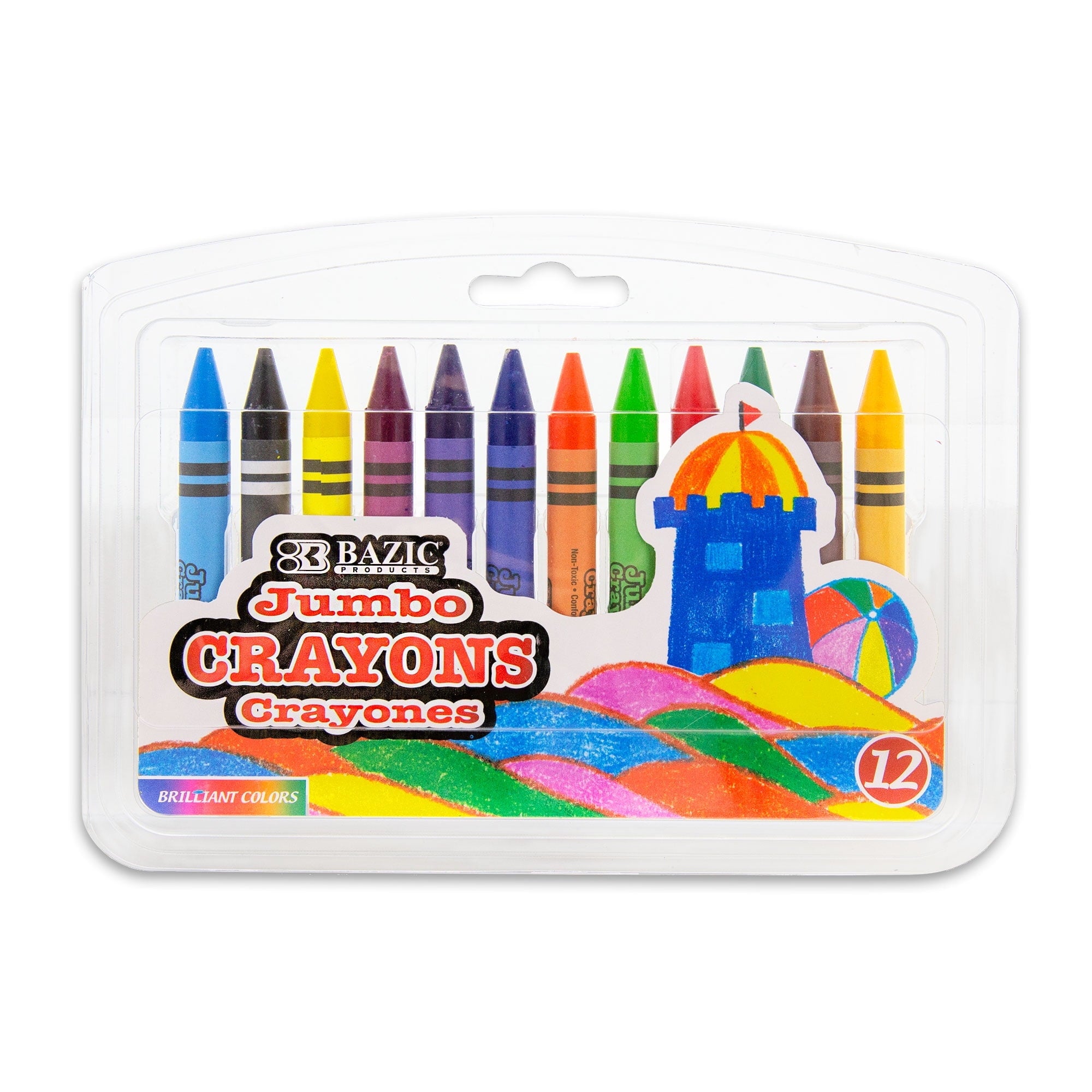 BAZIC 12 Color Premium Jumbo Crayons [2519]