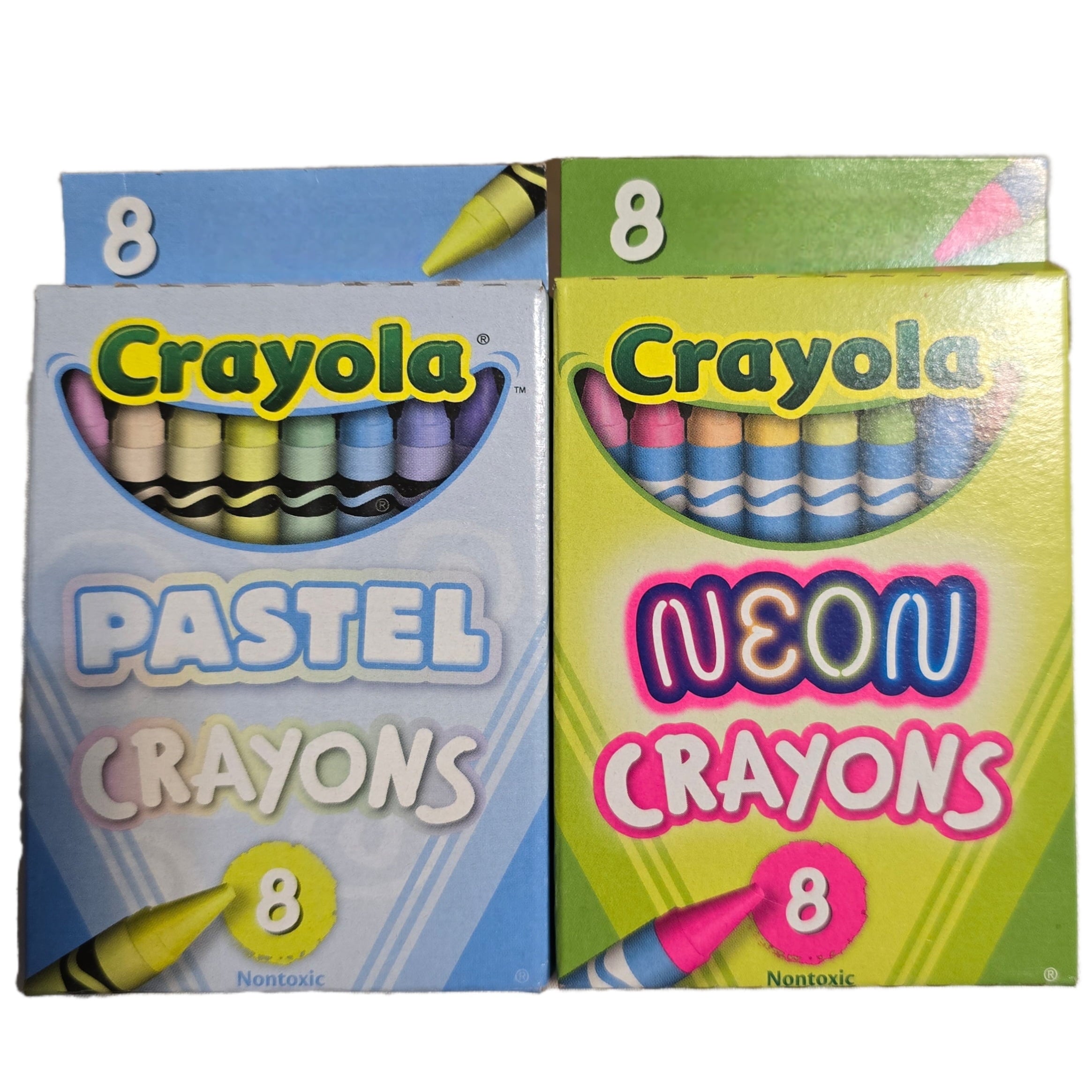Bundle of Limited Edition Crayola Crayons - Neon & Pastel - 8 Pack Each - 16 Crayons Total