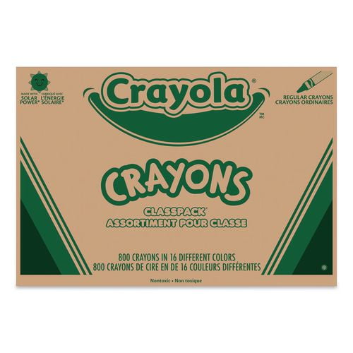 Classpack Regular Crayons, 16 Colors, 800/box | Bundle of 2