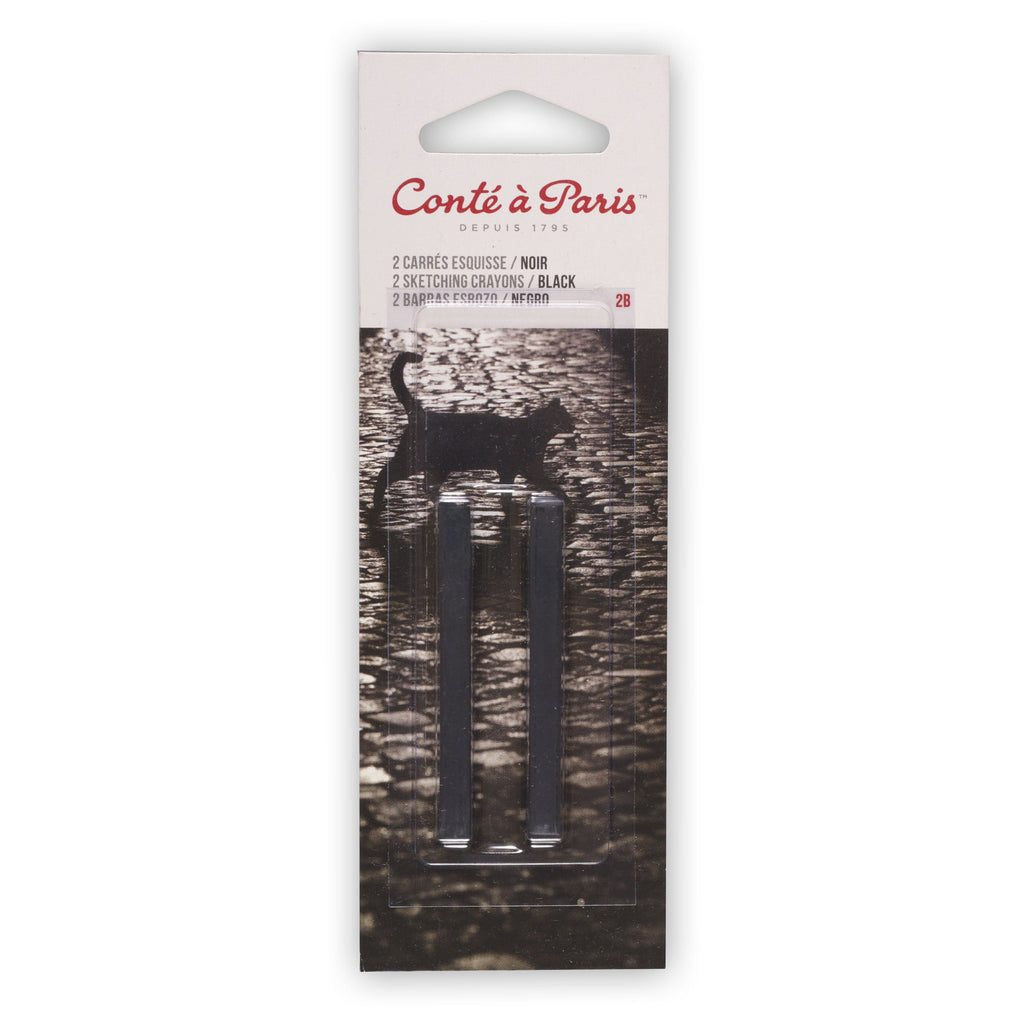 Conte Conté Crayon Pack, Black, 2B