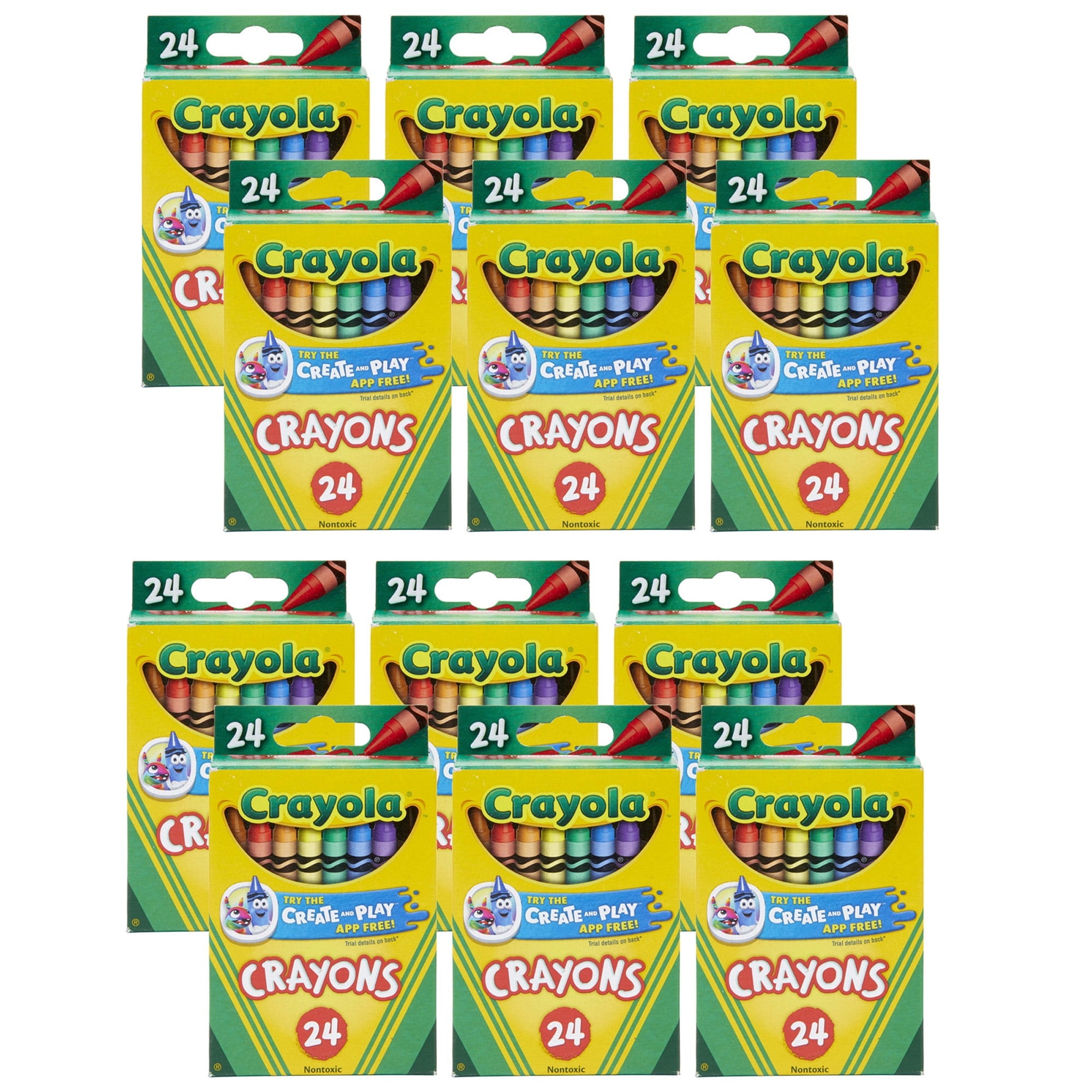 Crayola Classic Assorted Crayons (24 Count) Set of 12 Boxes