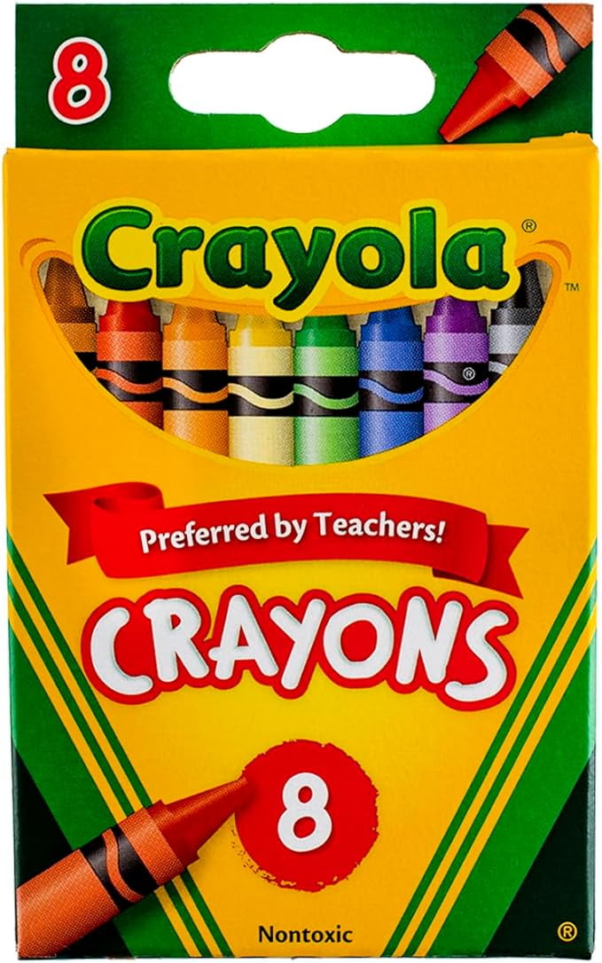 Crayola Classic Color Nontoxic Crayons Assorted, Preferred By Teacher With Hang Tab, 8 Ea, 2 Pack