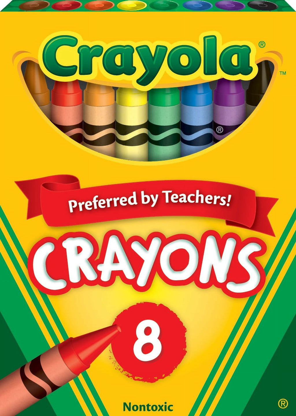 Crayola Classic Crayons, Back to School Supplies for Kids, 8 Ct, Art Supplies