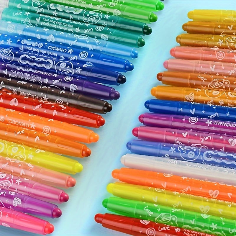 CNKOO Rotating Crayons Set  18 Colors  Non-Toxic  Twistable  No Sharpening  Washable  Suitable for Christmas Gifts ZZZ