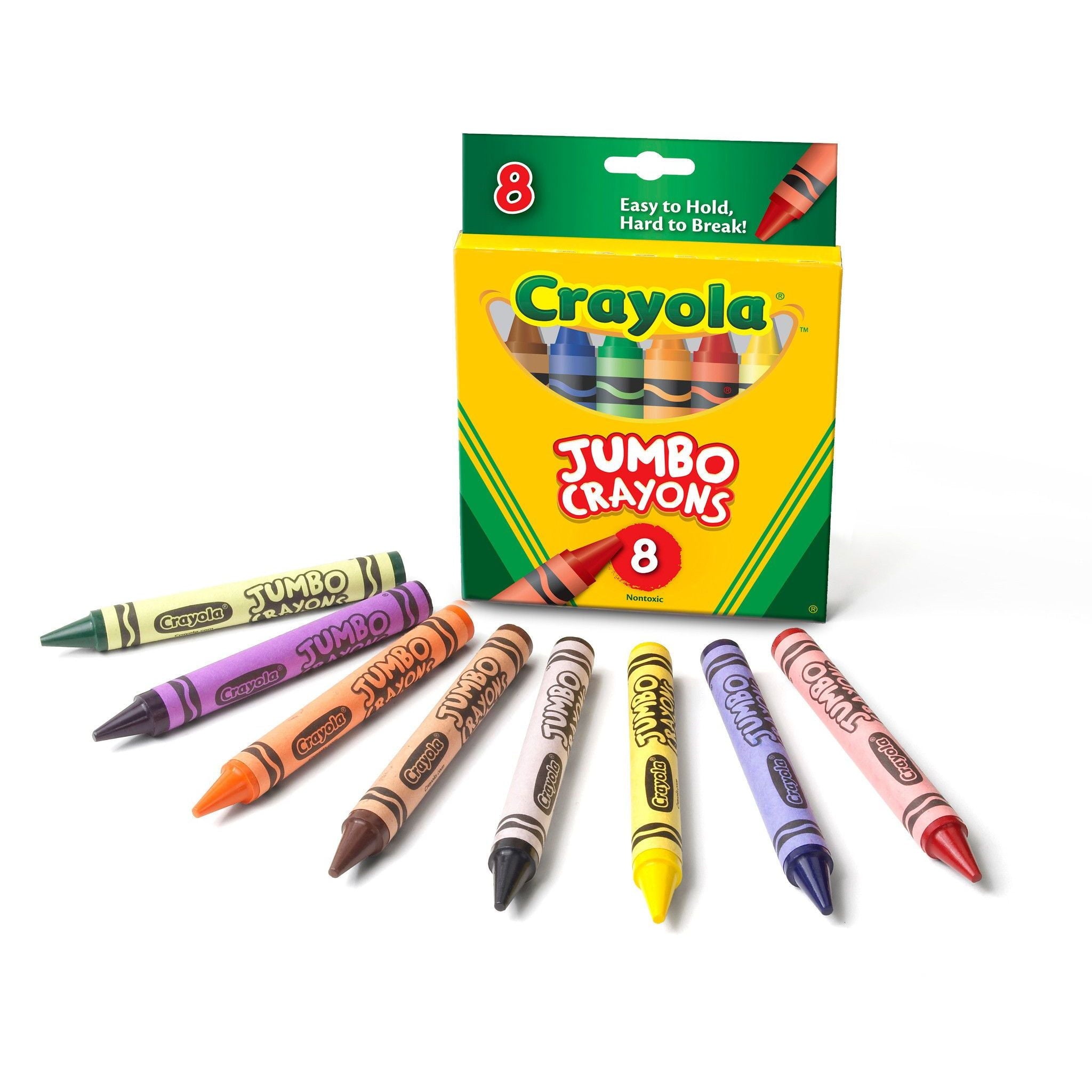 (2 pack) Crayola Jumbo Crayon Set, 8 Ct, Kindergarten and Preschool Supplies, Classroom Essentials, Coloring Gift for Toddlers, Ages 3+