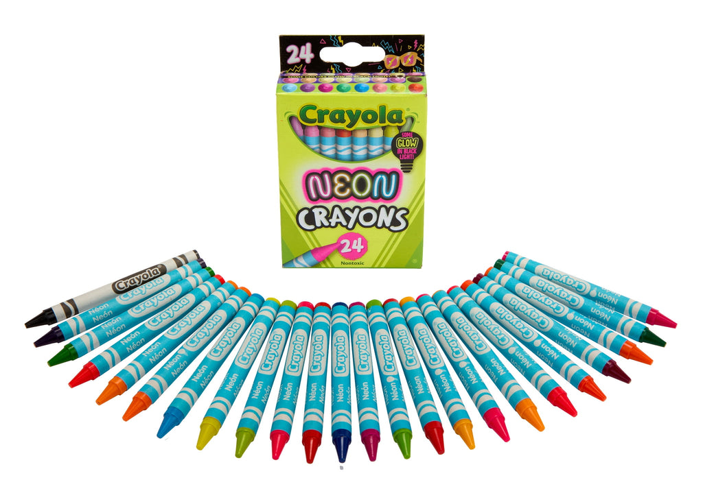 Crayola Neon Crayons for Kids 24 Ct, Includes 16 Glow in the Dark Colors, Kids Art Supplies, Gift for Girls & Boys, Ages 3+