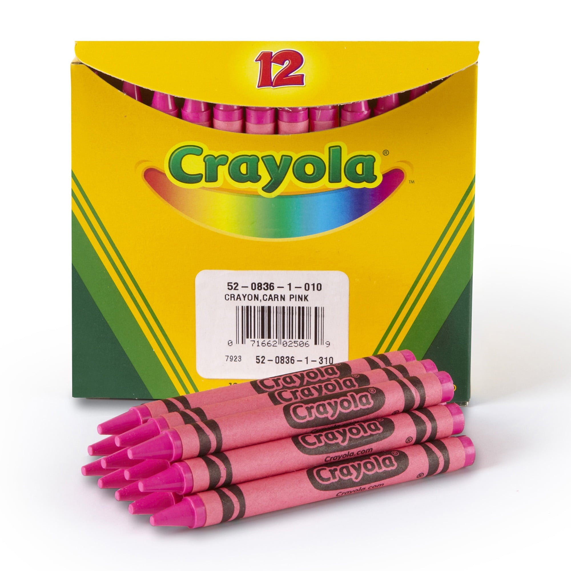 Crayola Bulk Crayons, Regular Size, Carnation Pink, 12 Per Pack, 6 Packs