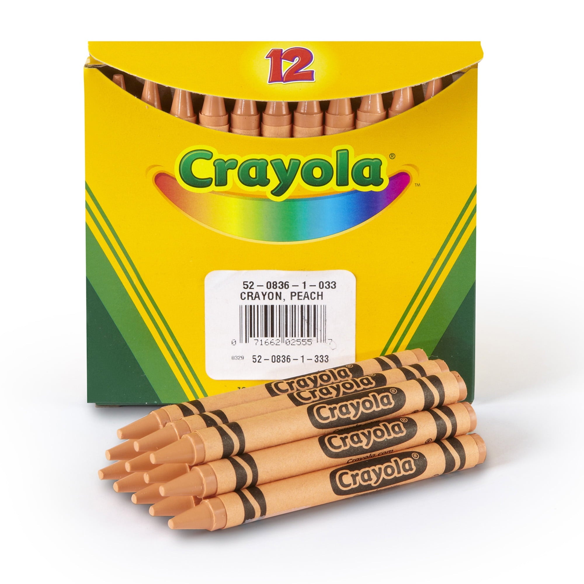 Crayola Bulk Crayons, Regular Size, Peach, 12 Per Pack, 6 Packs