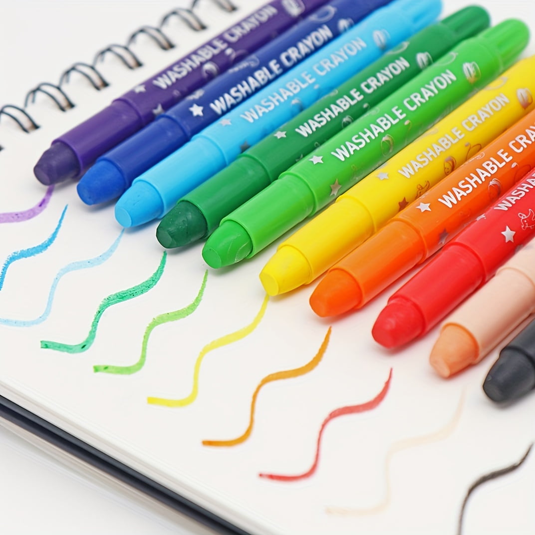 10pcs Colored Gel Crayons Non-Toxic Twistable Crayons Set for Coloring, Washable & Silky Crayons, Ideal for Paper Halloween, Christmas Gift
