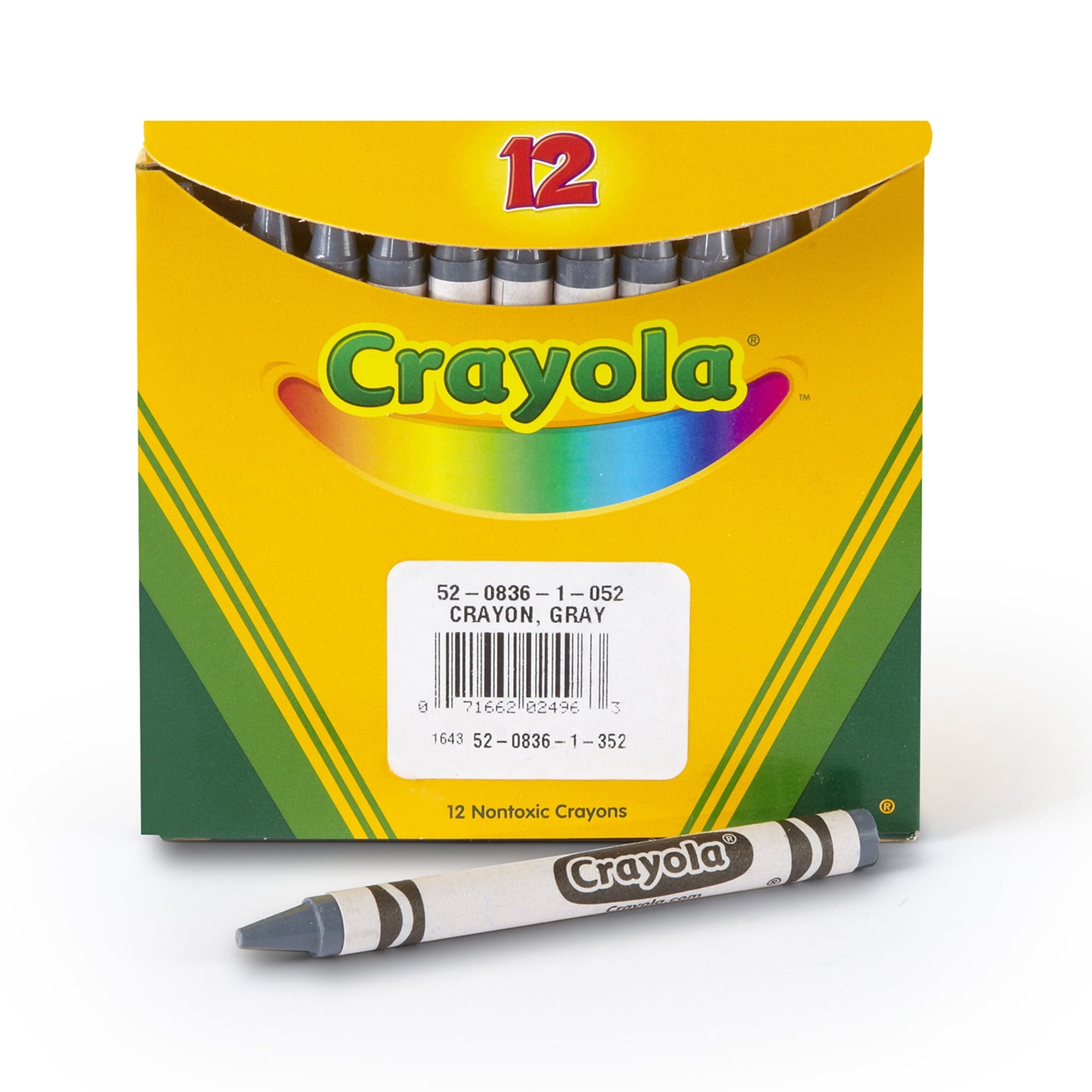 Crayola Bulk Crayons, Regular Size, Gray, 12 Per Pack, 6 Packs