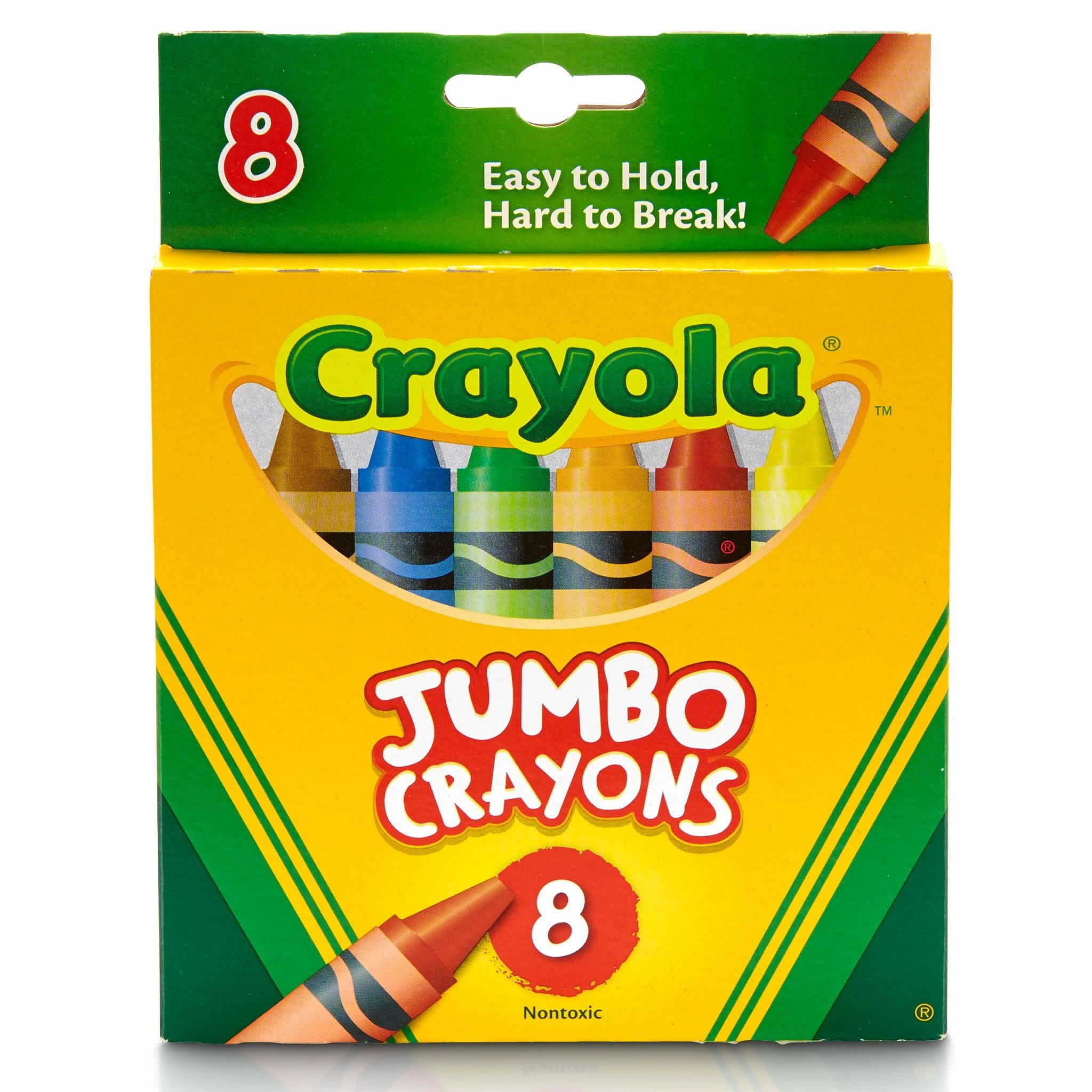 (2 pack) Crayola Jumbo Crayon Set, 8 Ct, Kindergarten and Preschool Supplies, Classroom Essentials, Coloring Gift for Toddlers, Ages 3+