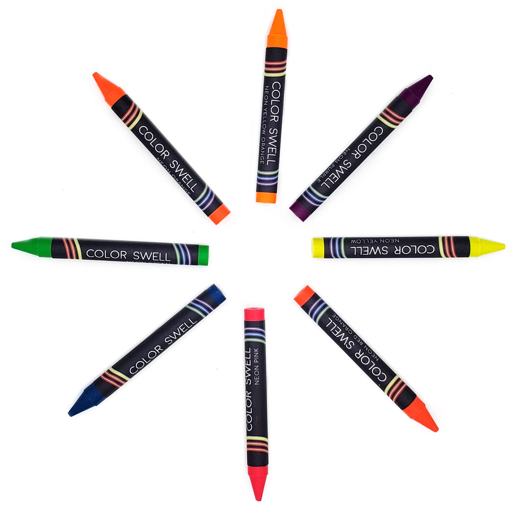 Color Swell Neon Crayon Bulk Packs - 4 Boxes of 8 Large Neon Crayons (32 Total)