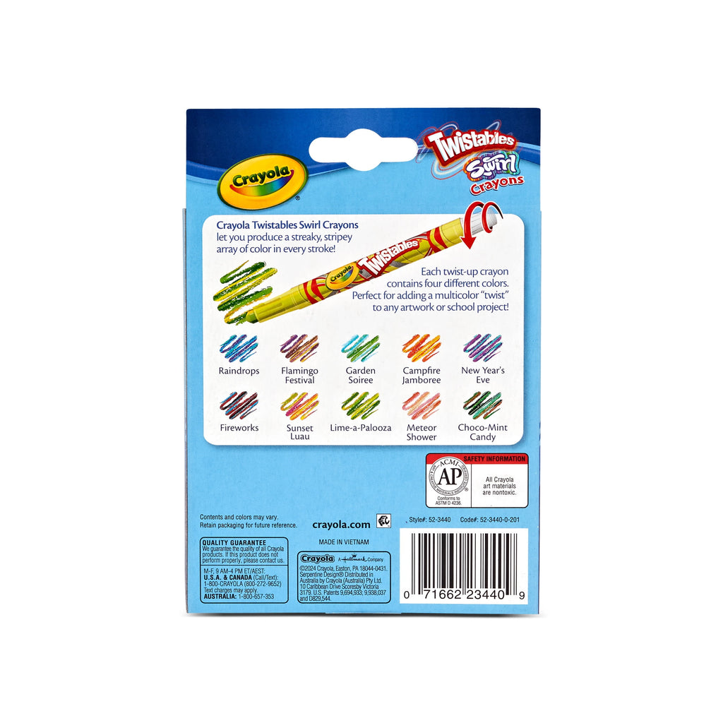 Crayola Swirl Mini Twistables Crayons, 10 Ct, Multicolor Crayons, Back to School Supplies, Classroom Supplies