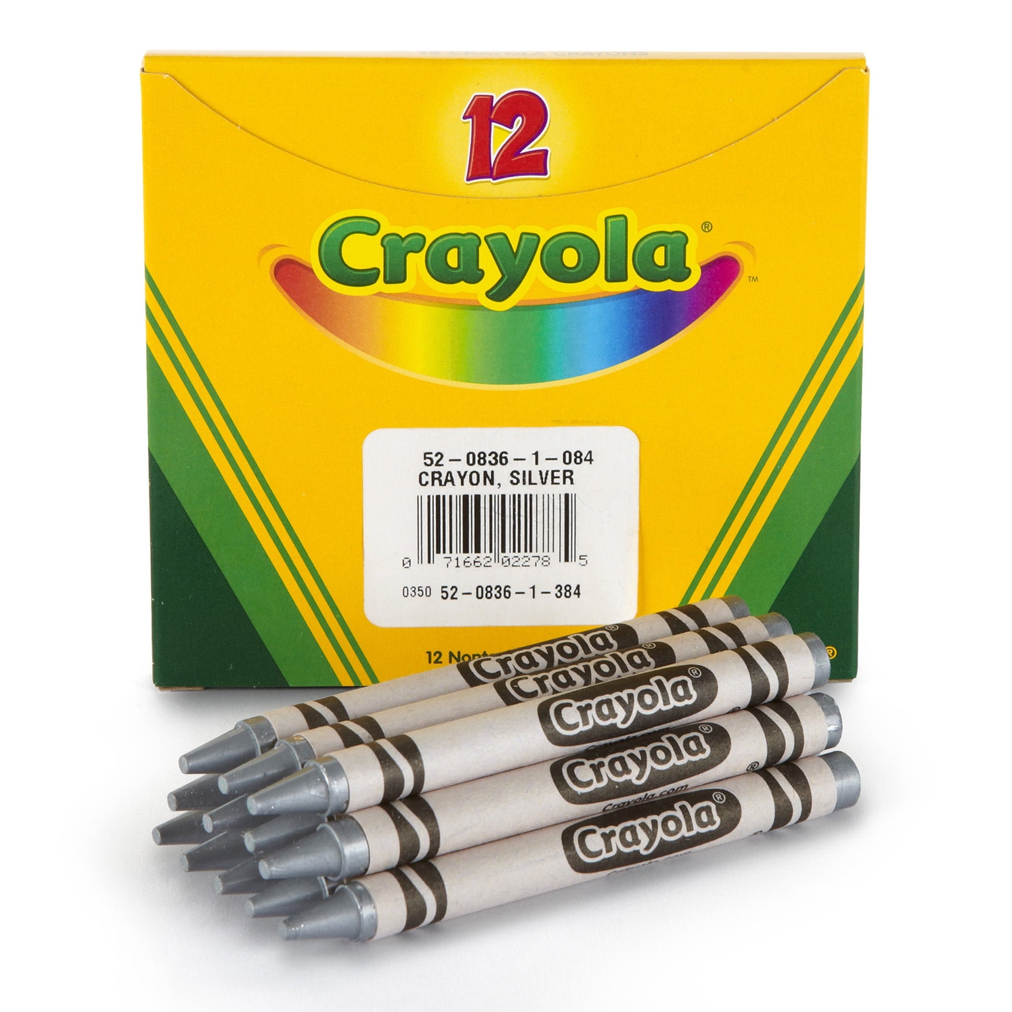 Crayola Bulk Crayons, Regular Size, Silver, 12 Per Pack, 6 Packs